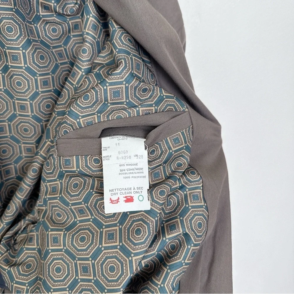 Harry Rosen Vintage  Mens 44 Wool Earth Tone Button Relax Blazer